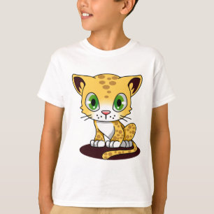 SPOTTED BROWN GREEN-EYED KITTEN ON A MAROON MAT T-Shirt