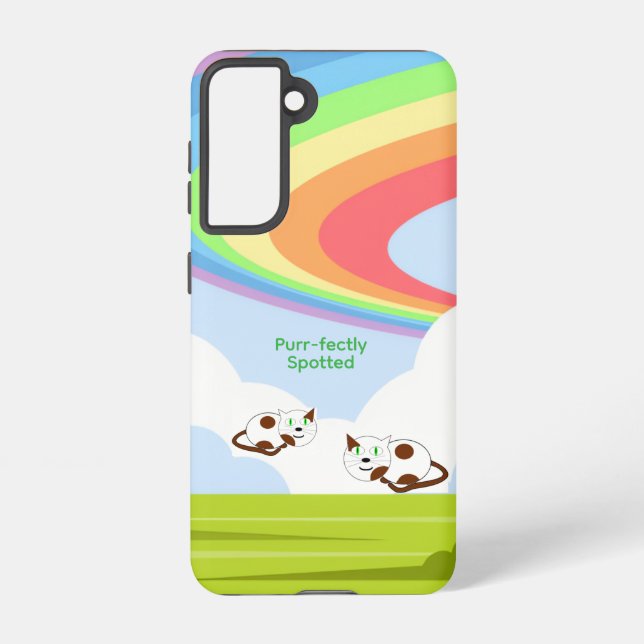 Spotted Cat with Rainbow Samsung Galaxy Case (Back)