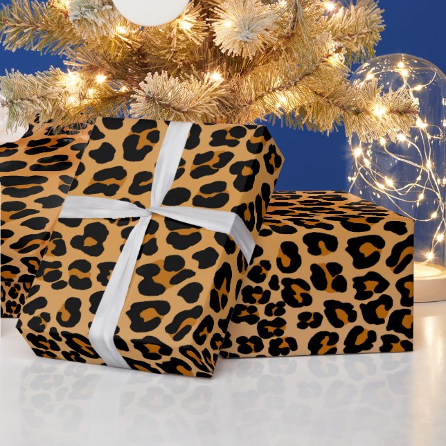 Spotted cheetah animal print  wrapping paper (Holidays)