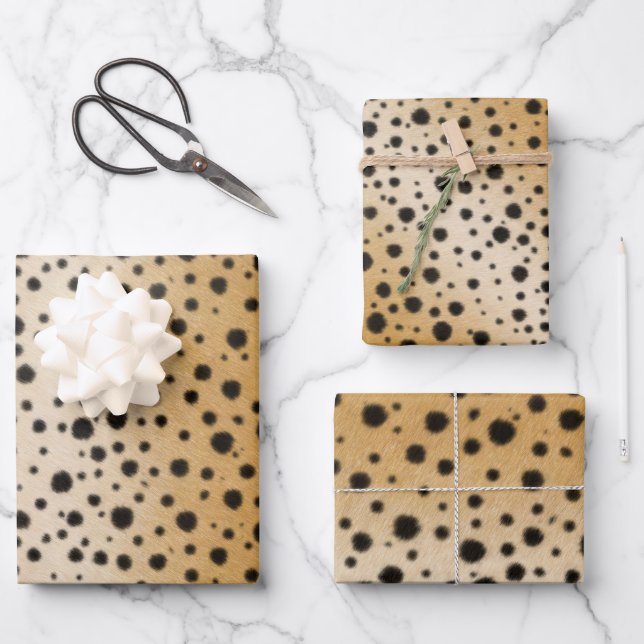 Spotted Cheetah Fur Beautiful Animal Print Wrapping Paper Sheet (Front)