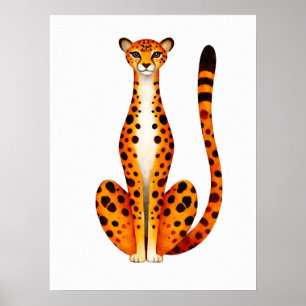Spotted Cheetah Portrait Poster