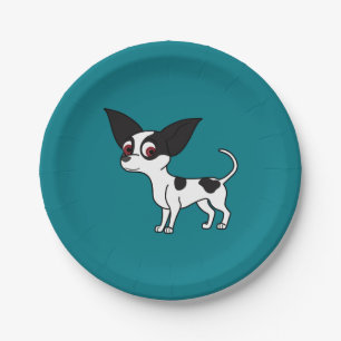 Spotted Chihuahua with Short Hair Paper Plate