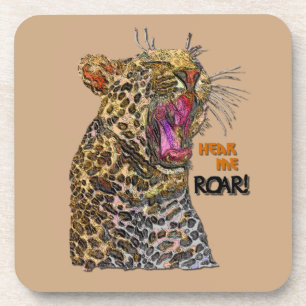 Spotted Colourful Pop Art Leopard Painting Coaster