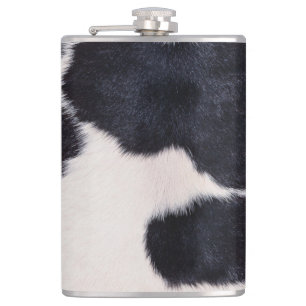 SPOTTED COW HIDE HIP FLASK