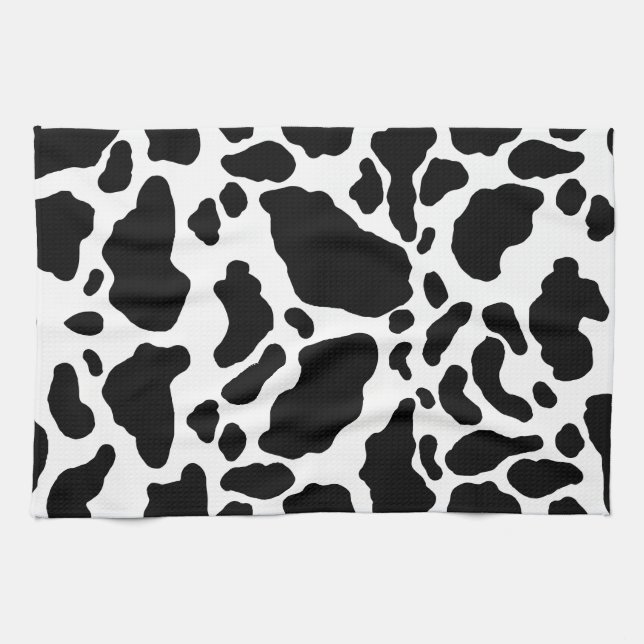 Spotted Cow Print, Cow pattern, Animal fur Tea Towel (Horizontal)