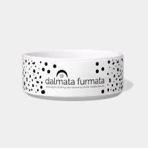 Spotted Dalmatian Ceramic Dog Bowl