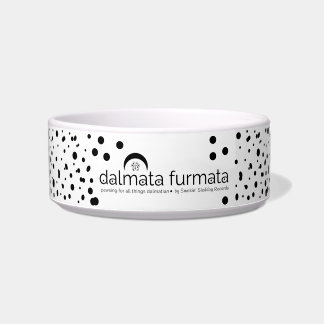 Spotted Dalmatian Ceramic Dog Bowl