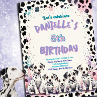 Spotted Dalmatian Pastel Watercolor Birthday Party