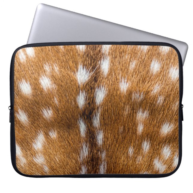 Spotted deer fur texture laptop sleeve (Front)