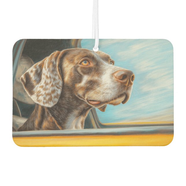Spotted Dog on a Car Adventure Art Print Air Freshener (Front)