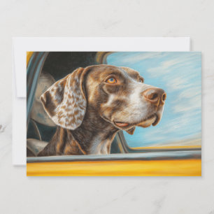Spotted Dog on a Car Adventure Art Print Card