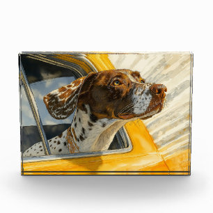 Spotted Dog on Car Ride Art Print Photo Block