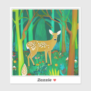Spotted Fawn in a Fantasy Forest Setting 