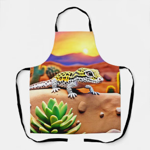 Spotted Gecko Desert Sunset Apron