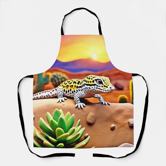 Spotted Gecko Desert Sunset Apron (Front)