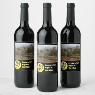 Spotted Genet Silhouette Monogram Photo Wine Label
