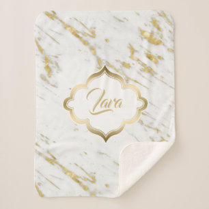 Spotted Gold Glitter Sherpa Blanket