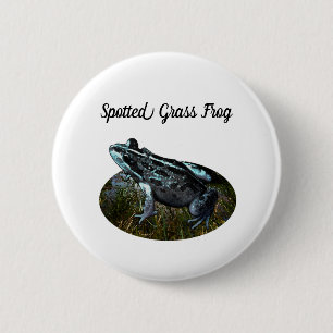 Spotted Grass Frog, 6 cm Round Badge 