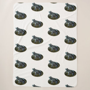 Spotted Grass Frog, Large Sherpa Blanket