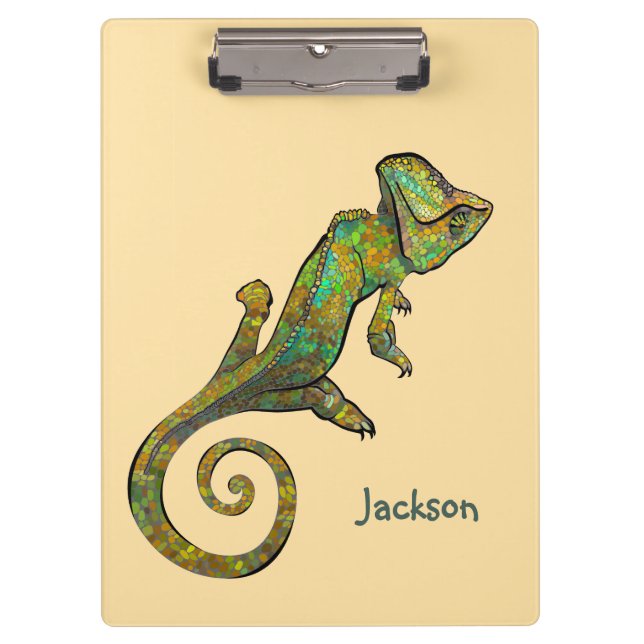 Spotted Green Lizard Back to Schoot Names Clipboard (Front)