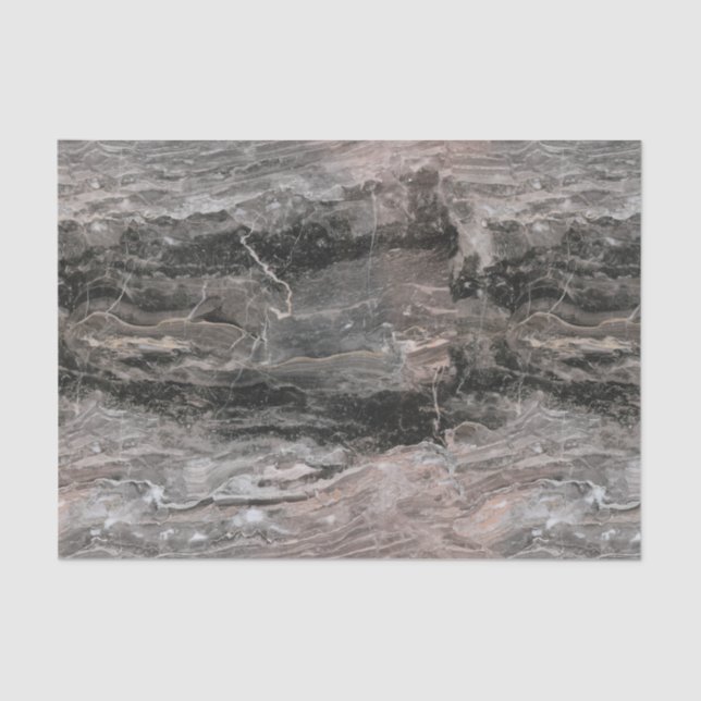 Spotted Grey And Black Marble Tissue Paper (Front)