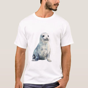 Spotted Harp Seal Pup Watercolor Men T-Shirt