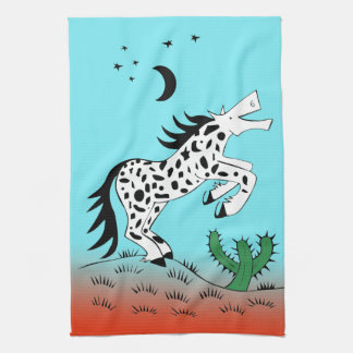 Spotted Horse in the Desert Kitchen Tea Towel