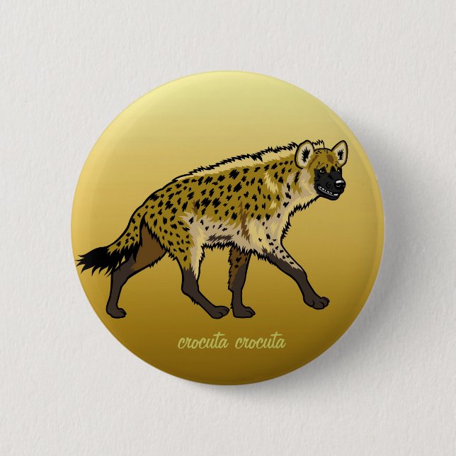 spotted hyena 6 cm round badge (Front)