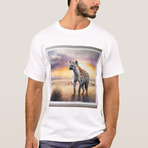 Spotted Hyena at Sunset REF68 - Watercolor T-Shirt
