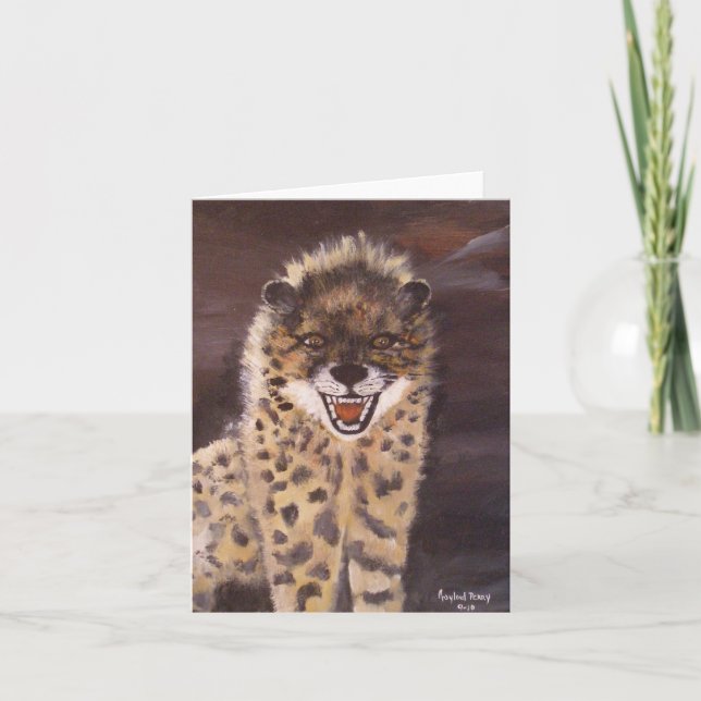 "Spotted Hyena" Vertical Notecard (Front)