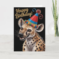 spotted Hyena wearing birthday hat