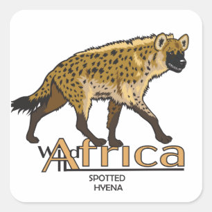 Spotted hyena. Wild Africa Square Sticker