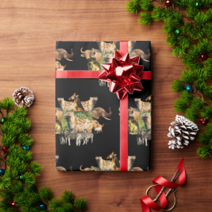 Spotted Hyena wildlife frame Wrapping Paper