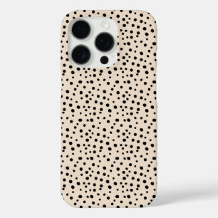 Spotted Ivory Black Dots Pattern iPhone 16 Pro Case