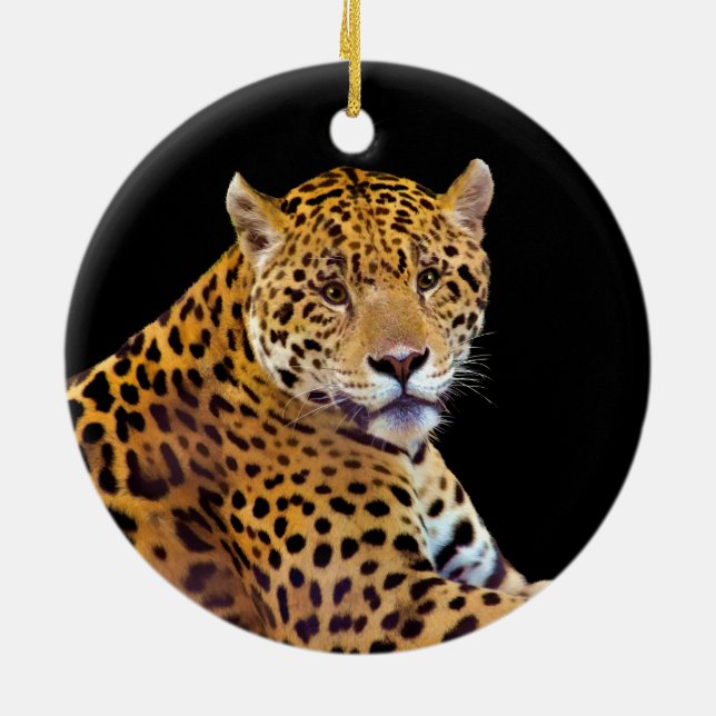 Spotted Jaguar Big Cat-lover #Gift Ceramic Tree Decoration (Back)