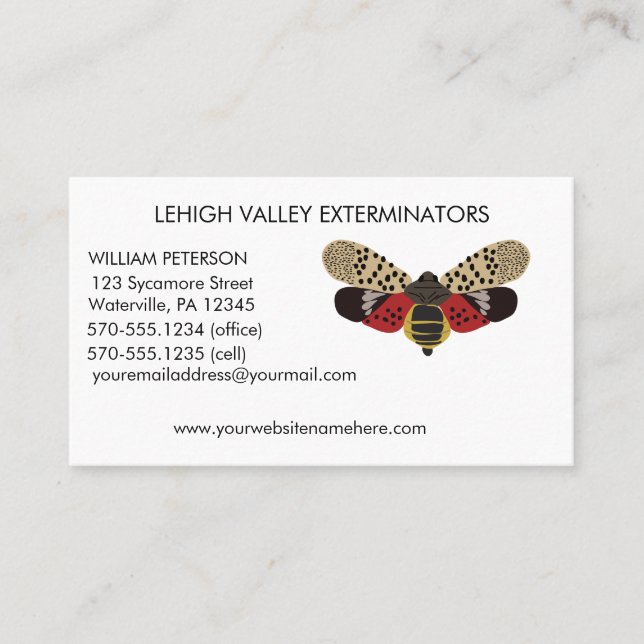 Spotted Lanternfly Bug Exterminators Business Card (Front)