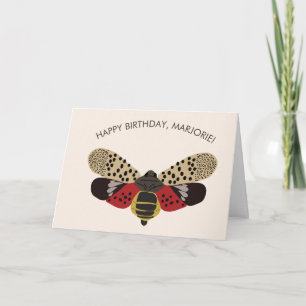 Spotted Lanternfly Bug Personalised Birthday Card