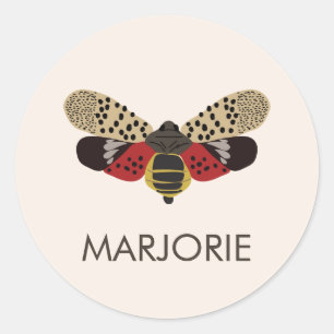 Spotted Lanternfly Bug Personalised Classic Round Sticker