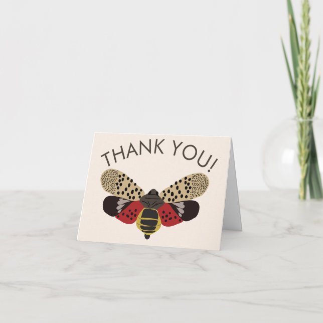 Spotted Lanternfly Bug Personalised Thank You Card (Front)