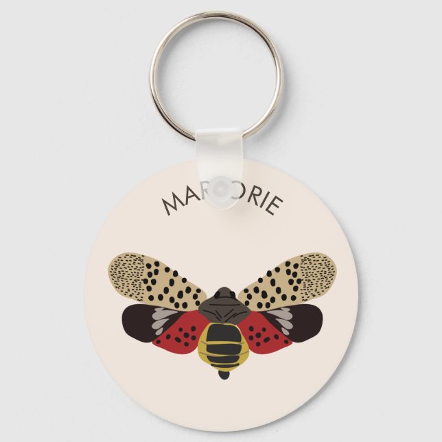 Spotted Lanternfly Bug Personalized Key Ring (Front)