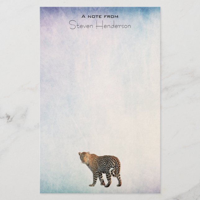 Spotted Leopard Wild Cat Photograph Stationery (Front)