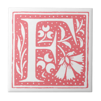 Spotted Letter F Monogrammed Tiles