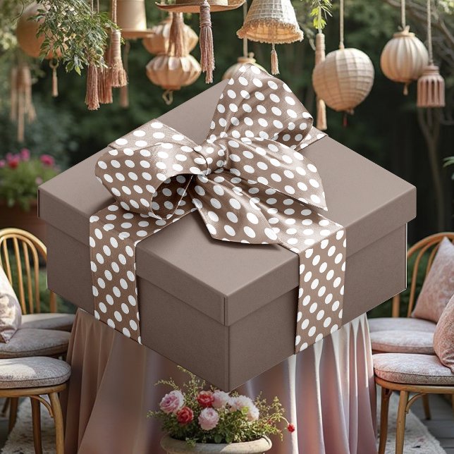 Spotted Mocha Mousse Colour A47B67 Satin Ribbon (Spotted Mocha Mousse Color A47B67 Satin Ribbon)