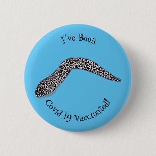 Spotted moray eel cartoon illustration 6 cm round badge