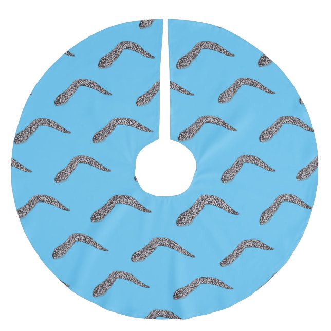 Spotted moray eel cartoon illustration brushed polyester tree skirt (Front)