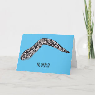 Spotted moray eel cartoon illustration card