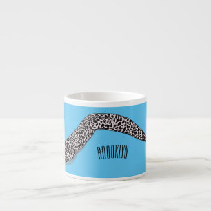 Spotted moray eel cartoon illustration espresso cup