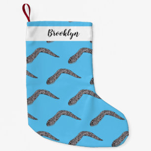 Spotted moray eel cartoon illustration small christmas stocking