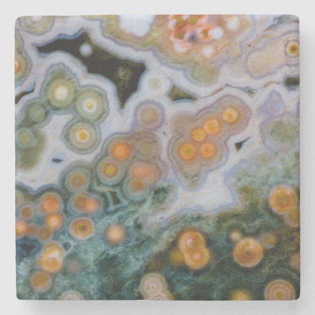 Spotted Ocean Jasper Stone Coaster (Front)