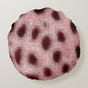 Spotted Pink-Red Round Cushion